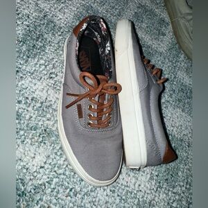 Vans Gray and Brown Leather Sneakers